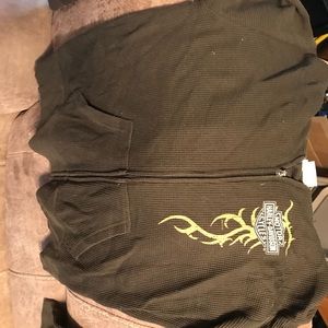 Harley Davidson jacket zip size M army green color